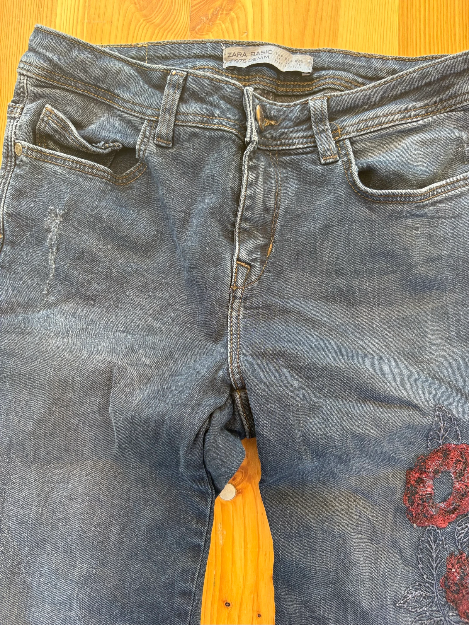 Women's jeans size 36 Zara red flower detail – photo 7